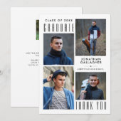 Minuscule MERCI de fin d'études Cinq photos noir (Devant / Derrière)