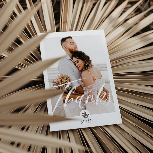 Minuscule photo moderne Palm Tree Monogramme Merci