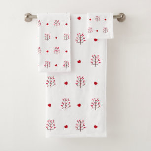 Minuscule Rouge Et Blanc Amour Arbre Coeur