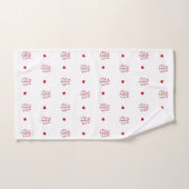 Minuscule Rouge Et Blanc Amour Arbre Coeur (Serviette à main)