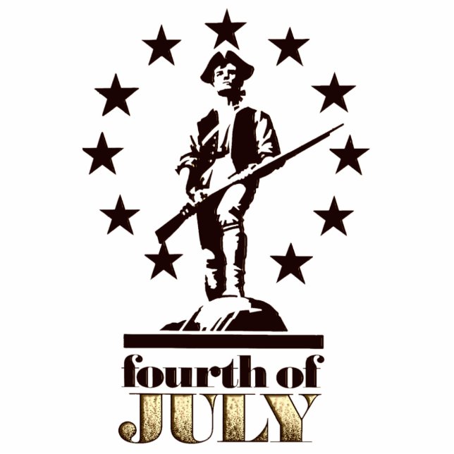 Minuteman, 4 juli 1776 staand fotobeeldje  (Voorkant)