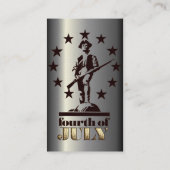 Minuteman, 4 juli 1776 visitekaartje (Achterkant)