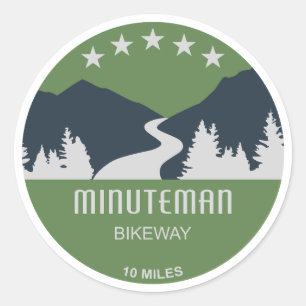 Minuteman-fietspad Boston Massachusetts Ronde Sticker