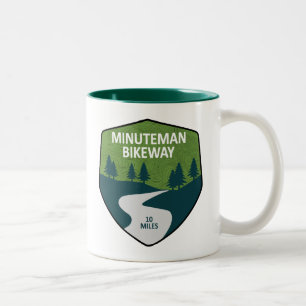 Minuteman-fietspad Boston Massachusetts Tweekleurige Koffiemok
