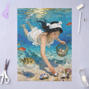 "Mio’s Descent" – Een oceaanportret Tissuepapier