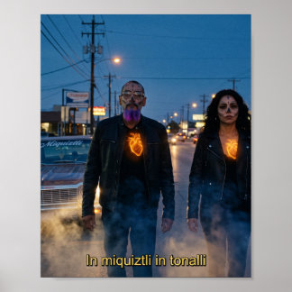 Miquiztli Calavera Duo Wandelen - Poster