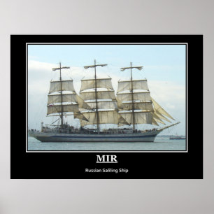 Mir Russisch Sailing Ship Vintage Image Poster