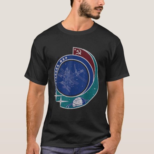 Mir Space Station Modules Sovjet Space Travel Spac T-shirt (Voorkant)