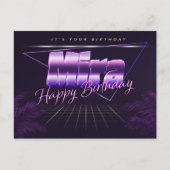 Mira Nom Prénom lila Carte Anniversaire (Devant)