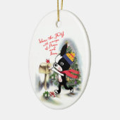 Mirabelle de boston terriër vakantie ornament vreu (Links)