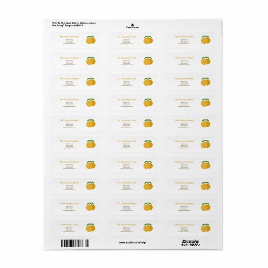 Mirabelle Plum Return-adreslabel Etiket (Full Sheet)