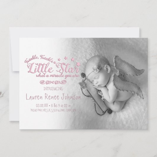 Miracle Baby, geboorteaankondigingen Aankondiging (Voorkant)