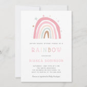 Miracle Baby Pastel Rainbow Shower Invitation (Devant)