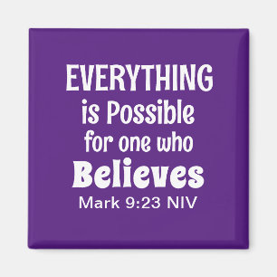 Miracle Bible Verse Christelijk Faith Paarse Magneet