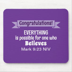Miracle Bible Verse Christelijk Faith Royal Paarse Muismat