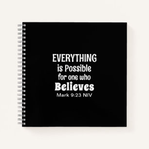 Miracle Bible Verse Christelijk Faith Zwart Notitieboek