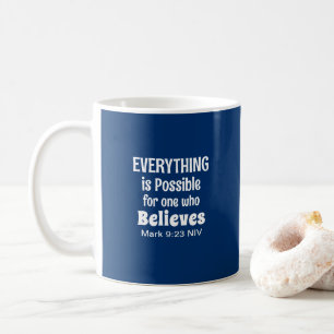 Miracle Bible Verse Christelijk Geloof Navy Blue Koffiemok