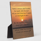 Miracle de l'amitié personnalisable Poème Plaque (Côté)