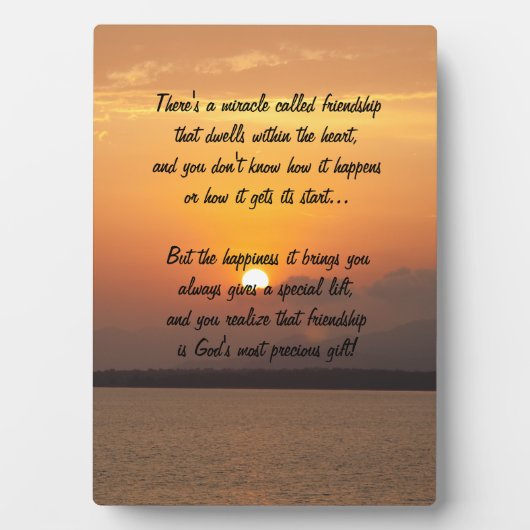Miracle de l'amitié Poem Plaque (Devant)