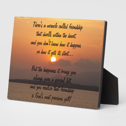 Miracle de l'amitié Poem Plaque (Côté)