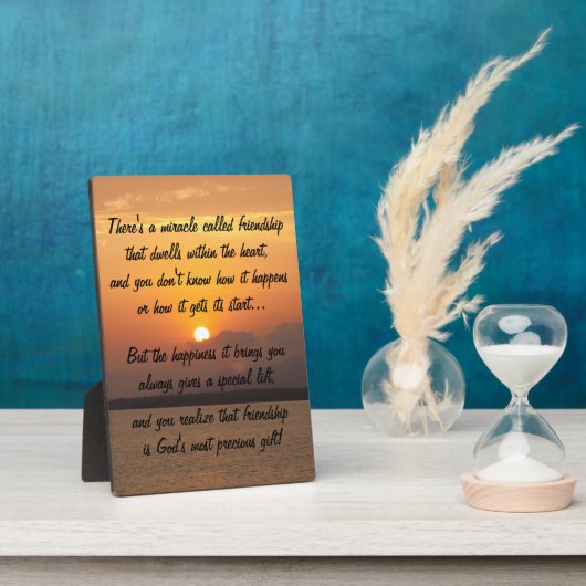 Miracle de l'amitié Sunset Poem Plaque (Côté)