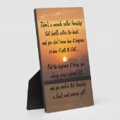 Miracle de l'amitié Sunset Poem Plaque (Côté)