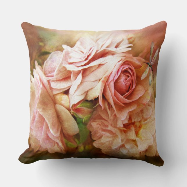 Miracle d'un rose - pêche - coussin de concepteur (Recto)