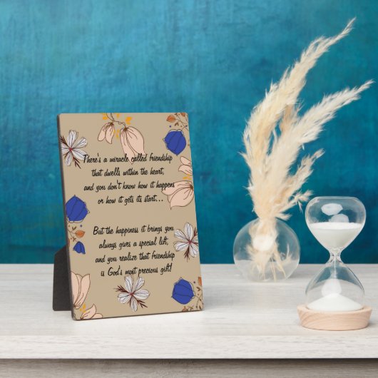 Miracle floral de l'amitié Poem Plaque (Côté)