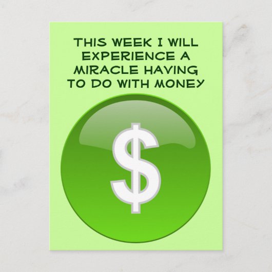 miracle money briefkaart (Voorkant)