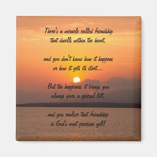 Miracle Of Friendship Poem Magnet (Devant)