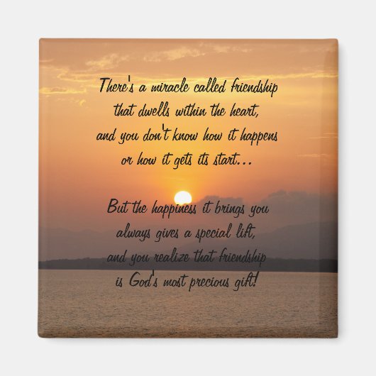 Miracle Of Friendship Poem Magnet (Devant)