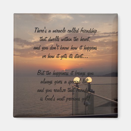 Miracle Of Friendship Poem Magnet (Devant)