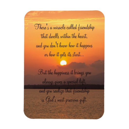 Miracle Of Friendship Poem Magnet (Vertical)