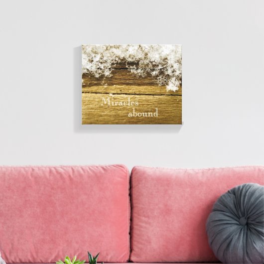 Miracles Abound Rustic Snowflake Canvas Afdruk (Insitu (Woonkamer))