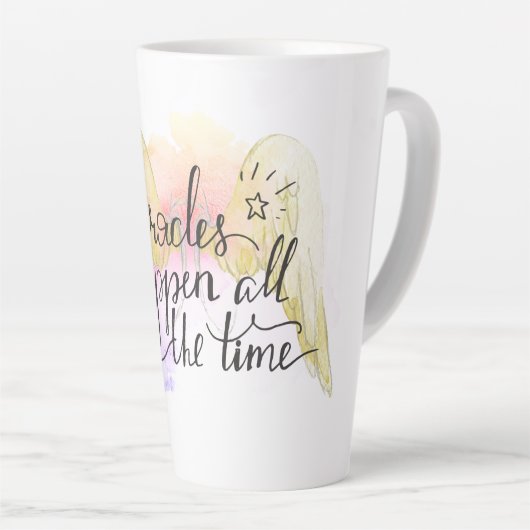 Miracles Happen Angel Wings  Latte Mok (Rechterhoek)