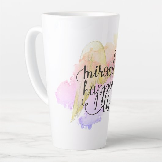 Miracles Happen Angel Wings  Latte Mok (Linkerhoek)
