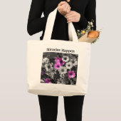 Miracles Happen Daisies Inspirerend Canvas tas (Voorkant (product))