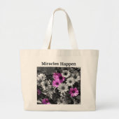 Miracles Happen Daisies Inspirerend Canvas tas (Voorkant)