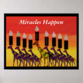 Miracles Happen GiraffesHannukah Menorah Print (Voorkant)