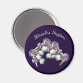 Miracles Happen Iris Flowers Inspirerend Magneet (Voorkant / Achterkant)