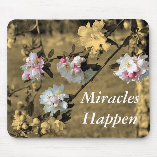 Miracles Happen Spring Blossom Inspirerend Muismat (Voorkant)