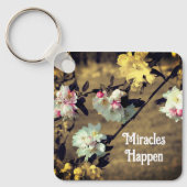 Miracles Happen Spring Blossom Inspirerend Sleutelhanger (Voorkant)