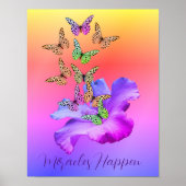 Miracles Hibiscus Butterflies Inspirerend Poster (Voorkant)