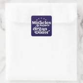 Miracles Organ Donor Awareness Vierkante Sticker (Tas)