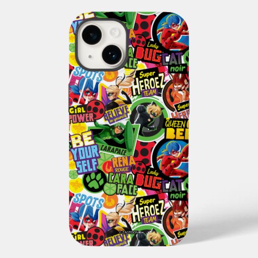 Miraculeus superheld karakters patroon Case-Mate iPhone case (Achterkant)