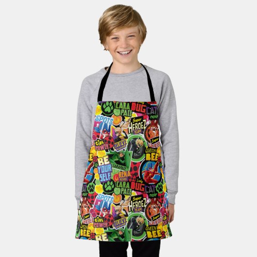 Miraculeus superheld karakters patroon schort (Gedragen)