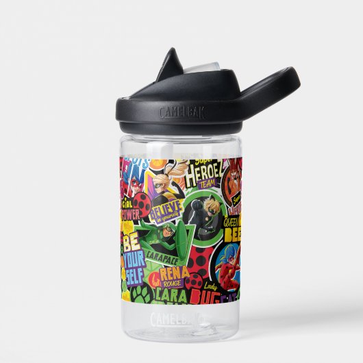 Miraculeus superheld karakters patroon waterfles (Links)