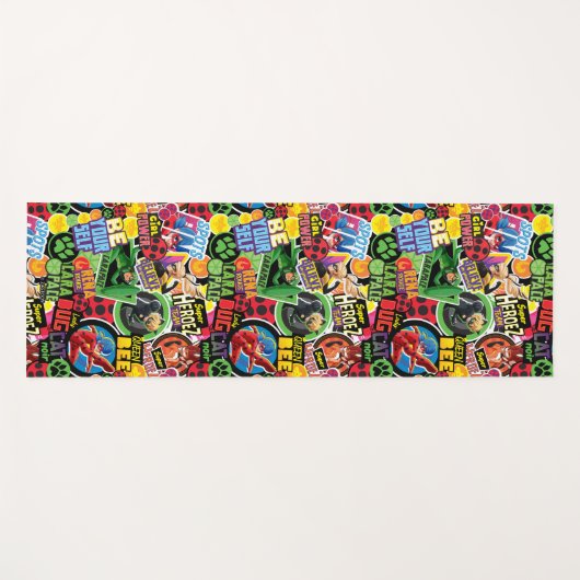 Miraculeus superheld karakters patroon yogamat (Voorkant (horizontaal))