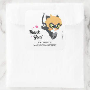 Miraculous Cat Noir Verjaardag Bedankt Vierkante Sticker