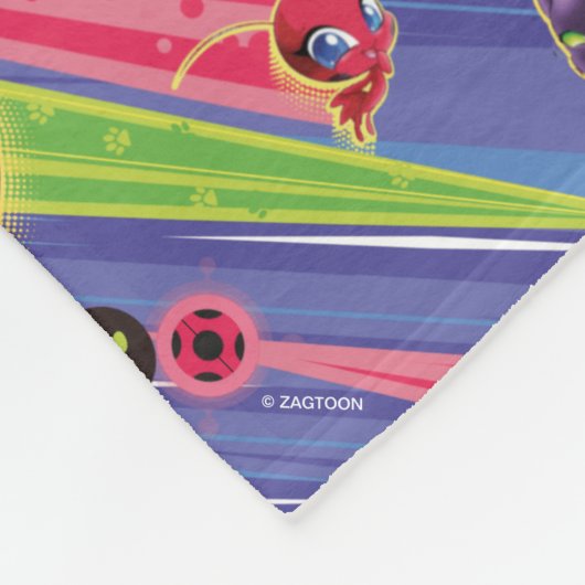 Miraculous Kwamis Tikki & Plagg Pattern Fleece Deken (Hoek)